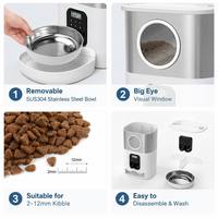 Vente directe usine Distributeur automatique d'aliments pour animaux 5L avec double gamelle en acier inoxydable et écran LCD, vente en gros pour chiens et chats