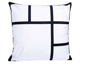 Black and <b>White</b> Polyester Panel Non-Faded Throw <b>Pillow</b> Sublimation Buffalo Check Plaid Square Heart Cushion Cover - Product Image 3