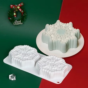 Early Riser Christmas <b>Silicone</b> Cake Mold Snowflake Shape Mousse Dessert Chocolate <b>Baking</b> Mould - Product Image 3