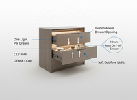 Éclairage LED pour tiroir avec capteur infrarouge, interrupteur automatique, design d'éclairage caché pour armoire YB4003-41