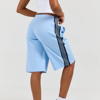 Shorts longs pour femmes en coton French Terry personnalisés, grande taille, sport, streetwear, course à pied, été, OEM
