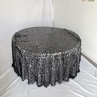 Nappe noire à paillettes rondes Payette pour Banquet de mariage