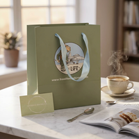 Personalisierte rosa Papiertüte mit Logo, luxuriöse Geschenktüte mit Satinbandgriff, bedruckte Papiertüte für Haar- und Schönheitsboutiquen-Verpackungen