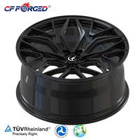 Jantes en aluminium forgé CF FORGED personnalisées, concaves profondes, finition noir mat avec liseré doré, multi-rayons, 19x9.5 pouces, 5x120 pour M3 F80 G80 Track