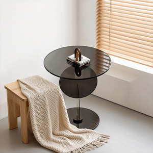Mesa Auxiliar Moderna de Vidrio <span class=keywords><strong>para</strong></span> Sala de Estar, Dormitorio o Balcón - Mesa de Centro de Lujo <span class=keywords><strong>para</strong></span> Esquina - Product Image 4