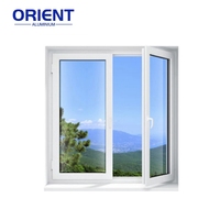 Ventanas Corredizas de Aluminio con Vidrio Bajo Emisivo de Diseño Moderno, Ventana Abatible de Aluminio con Doble Acristalamiento y Rotura de Puente Térmico