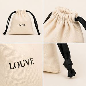 Sac à cordon en coton sergé, pochette en coton, sac de rangement, sac en tissu réutilisable, sac cadeau, sac d'emballage pour bijoux, petit organisateur - Product Image 2