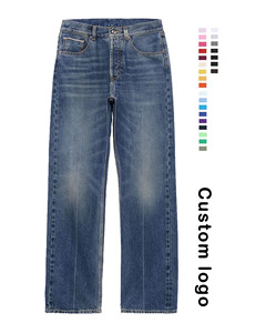 YKMOZI personnalisable Goth Street Style Baggy Jeans hommes Designer Hip Hop coupe ample pantalon brodé techniques droite jambe large - Product Image 1