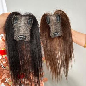 Perruque en <span class=keywords><strong>filet</strong></span> effet aile de papillon, cheveux naturels semi-tissés, lisses, <span class=keywords><strong>pour</strong></span> couvrir les cheveux gris et augmenter le volume capillaire, <span class=keywords><strong>pour</strong></span> femme - Product Image 3