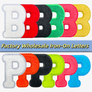 <span class=keywords><strong>Patch</strong></span> en chenille personnalisé avec de grandes lettres, patchs à repasser en gros, patchs à lettres à repasser pour coudre sur les chapeaux, les vêtements, les chaussures - Product Image 1