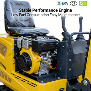 ミニクローラー掘削機 660kg 小型掘削機 マイクロ掘削機 エンジン搭載 ガーデンファーム 狭い場所用 建設機械 - Product Image 3