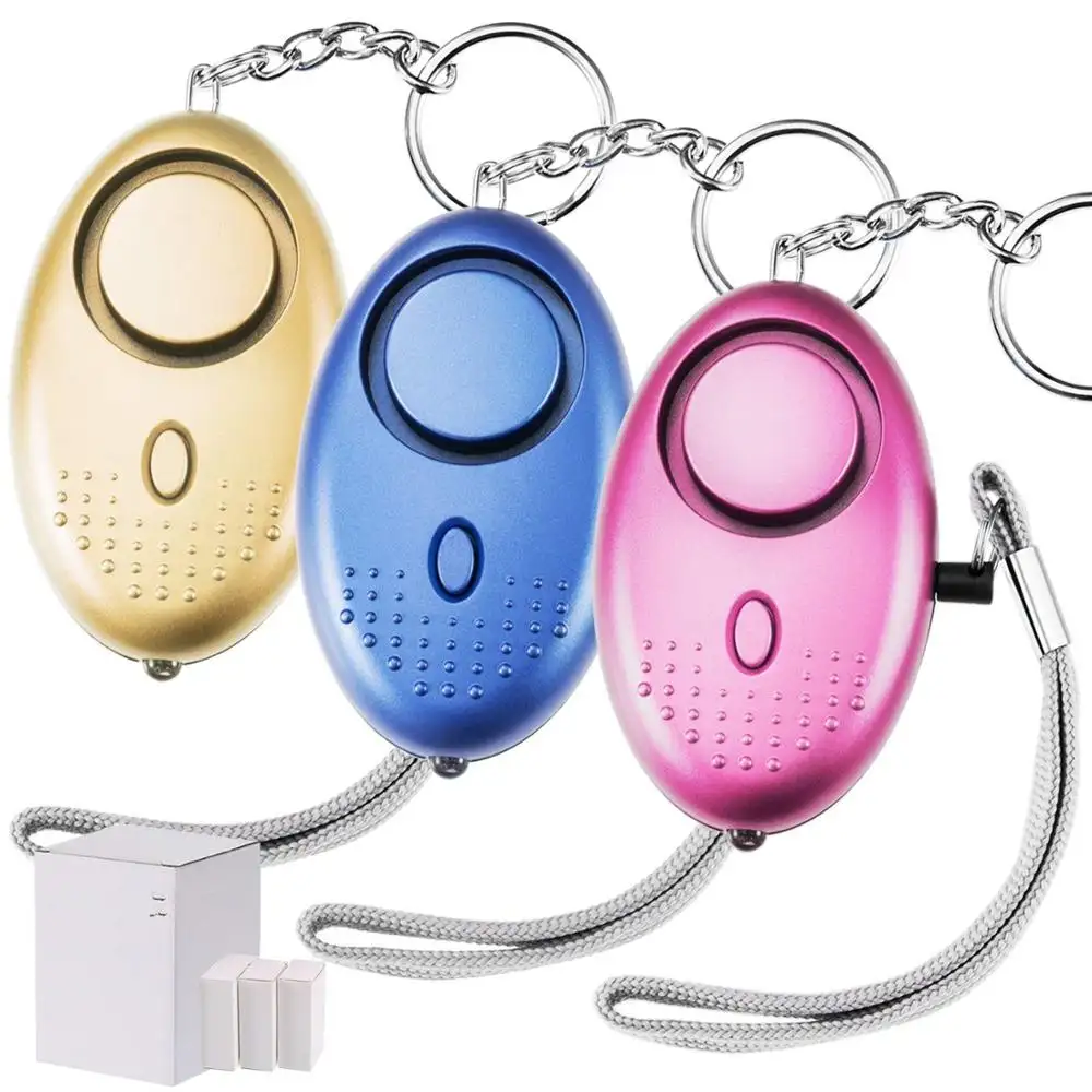 Wholesale Amazon 130dB SOS Personal Attack Safety Keychain Security Alarm with LED Torch