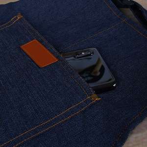 ชุดคอปรับได้แนวศิลปะบาริสต้าชุดคอผ้าคอตตอนยีนส์ผ้าฝ้าย100% ทันสมัยผ้ากันเปื้อนแยกขาสำหรับลาน - Product Image 2