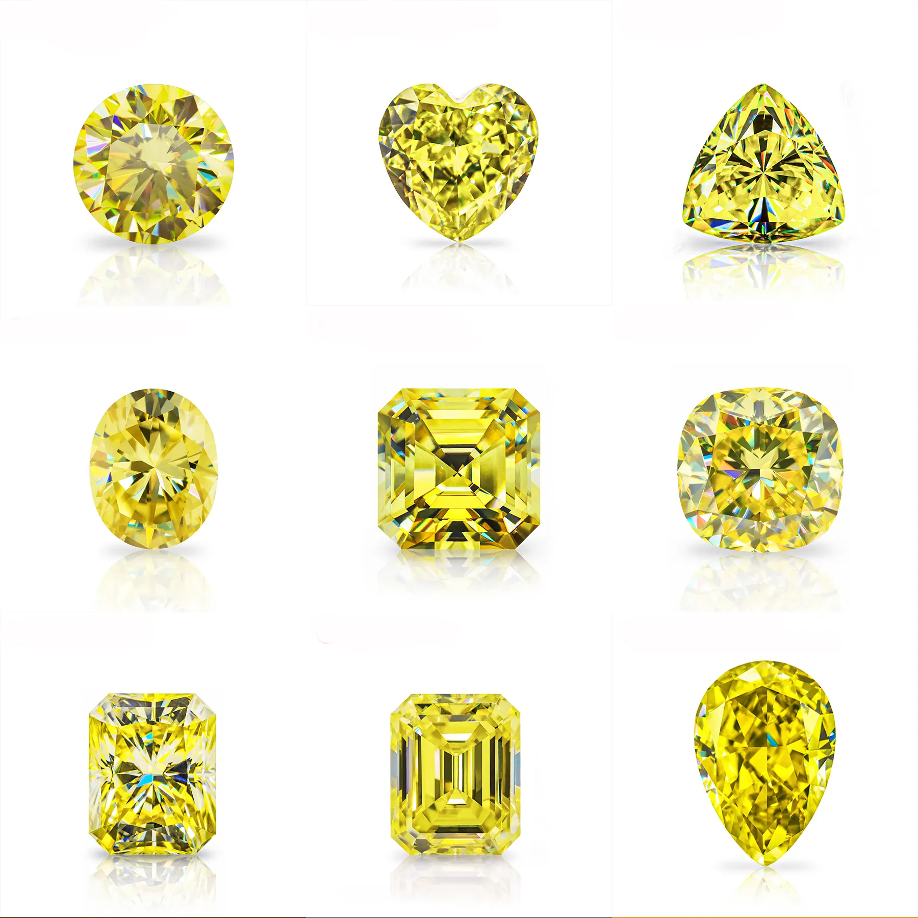 GIGAJEWE vivido colore giallo moissanite diamante sciolto vvs1 chiarezza pietra preziosa allentata all'ingrosso per la fabbricazione di gioielli