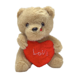 Vente en gros d'ours en peluche miniatures de 13 cm tenant un cœur, animaux en peluche, jouets en peluche prêts à être expédiés, ours en peluche brun, peluches de petite taille, poupées - Product Image 6