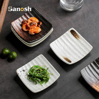 SANOSH Custom Japanse vierkante sushi-saus schaal, geschikt voor party snacks, steak, pasta, fruit presentatieplateau, café, bruiloft