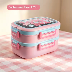 Boîte à lunch portable pour enfants en acier inoxydable, anti-fuite, avec boucle, compatible micro-ondes - Product Image 1