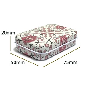 Boîte d'emballage métallique 70x50x20mm, boîte à clapet pour bonbons à la menthe, sucre, boîte de rangement miniature personnalisée imprimée - Product Image 2