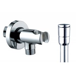 Soporte de Ducha con Manguera de Latón Cromada y Válvula de Corte de Agua - Product Image 1