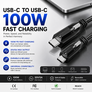 สายเคเบิล LUNG KAY 100W 5A USB 3.2 Gen 2x2 Type C พร้อมระบบล็อคด้วยสกรูเดี่ยว ความเร็วสูง 20Gbps สายเชื่อมต่อที่ปลอดภัยสำหรับกล้องอุตสาหกรรม VR - Product Image 1