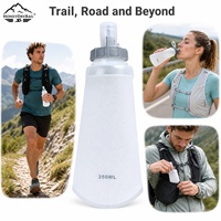 Gourde souple pliable ultra-transparente anti-fuite en TPU flexible, avec valve à compression rapide, personnalisable OEM, pour alpinisme