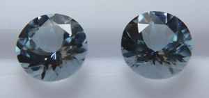 พลอยอะความารีนธรรมชาติคู่ทรงกลมเจียระไนแบบบริลเลียนท์สีน้ำเงินสด (3.45 กะรัต) ขนาด 8x8x4.5 มม. สำหรับทำเครื่องประดับ แหล่งกำเนิดแอฟริกา - Product Image 4