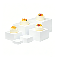 Présentoir à desserts personnalisé, empilable, transparent, en acrylique blanc et noir, pour buffet et traiteur