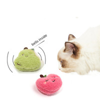 Fruits série cataire jouets pour chats poire pêche conception mignon chat jouets interactifs cloches Logo personnalisé chat en peluche jouet