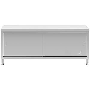 Nhà Máy OEM Thương Mại Nhà Bếp Assembleable Tủ Thép Không Gỉ Bàn Làm Việc Tủ Thực Phẩm Chuẩn Bị Bảng Với Cửa Trượt - Product Image 5