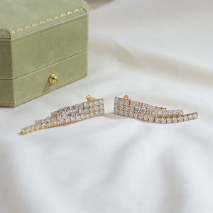 Pendientes de Diamantes de Oro Amarillo de 18K MSE-867 de Messi Jewelry para Mujer - Product Image 4