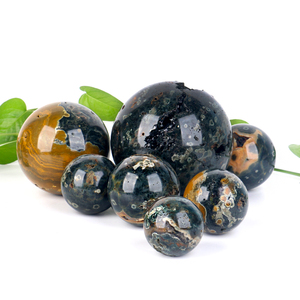 Hot Sale Hand Polished <b>Crystal</b> Healing Stone Ocean jasper <b>Crystals</b> Sphere for Home Decor - Product Image 6