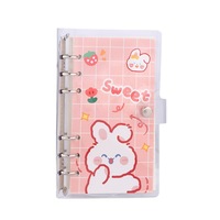 Cuaderno Transparente de PVC en Oferta, con Cubierta de Conejo de Dibujos Animados, 40 Hojas, A5/A6, 100 g/m², Espiral, Hojas Sueltas, Agenda Escolar