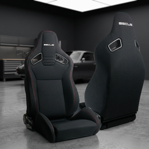 Siège de voiture sport premium SSCUS SP-FABRIC Speedster en tissu respirant, design course, dossier inclinable, universel - Product Image 1