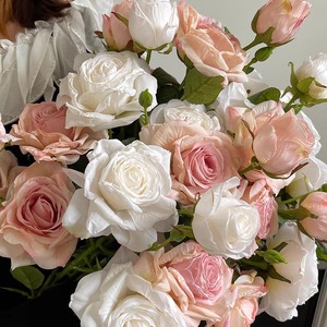 Bouquet de roses artificielles en soie 30cm-100cm, style français vintage, décoration d'intérieur, arrangement de table pour salon - Product Image 3