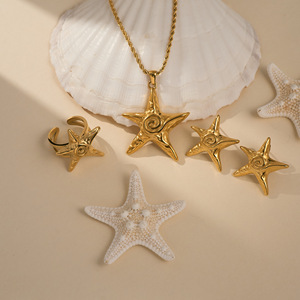 Dainty Hiphop cera cuerda gargantilla estrella de la suerte espiral encanto 18K chapado en oro de acero inoxidable moda colgante cadenas joyería collares - Product Image 4