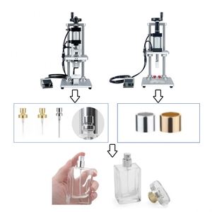 Machine de capsulage pneumatique de bureau pour flacons de <span class=keywords><strong>parfum</strong></span>, pots cosmétiques et bouteilles d'huile en verre, avec capuchonneuse à anneau de col moyen pour bouchons en aluminium - Product Image 4
