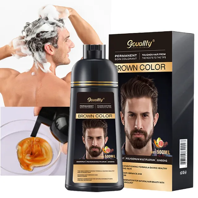 OEM ODM частная марка травяной натуральный чехол белый серый темно-коричневый краска для волос цветной шампунь черного цвета для мужчин и женщин