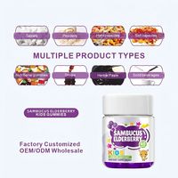HDK Sambucs Elderberry Kids Gummies OEM ODM Vitamines Gélifiées Personnalisées pour Enfants Soutien Immunitaire