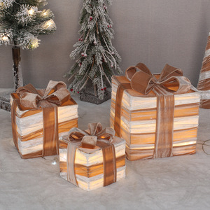 <b>Christmas</b> New Product Decoration Gift <b>Box</b> Set 3-Piece Rectangle Polyester Iron Cloth For Festive Scenes And <b>Christmas</b> Tree - Product Image 4