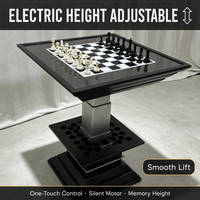Table d'échecs moderne de luxe à hauteur réglable avec base sur pieds, table de jeu élévatrice personnalisable en couleur pour le divertissement à domicile