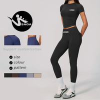 Set Pilates Gaya Barat Terbaru, Model Halter Neck, Seamless, Cepat Kering, Kontrol Perut, Pas Badan, Langsung dari Pabrik Grosir
