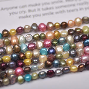 Perle d'eau douce naturelle de forme baroque, matière première pour collier et bracelet, accessoires, couleur blanc clair, deux faces - Product Image 4