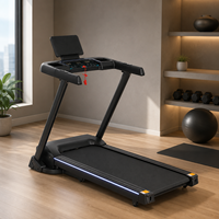 Tapis roulant K-FIT GSTG-4810, 15 niveaux d'inclinaison automatique, 16 km/h, moteur 3 CV, 24 programmes, musique Bluetooth, bande lumineuse LED, fitness à domicile