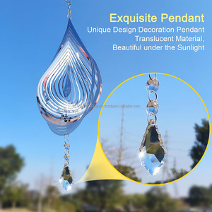 Wind Spinner 3D Wind Sculpture Water Droplets Wind Spinners Hanging Garden Decoration Bird Devices Deterrent to Scare Birds Away - Product Image 5