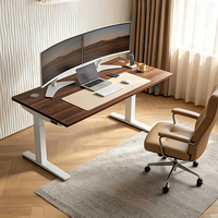 Bureau debout intelligent Hetium moderne et ergonomique, pliable, en acier et bois, avec moteur unique et contrôleur électrique, élégant