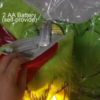 Bas de Noël en peluche monstre elfe vert lumineux à LED personnalisés pour la décoration de l'arbre de Noël