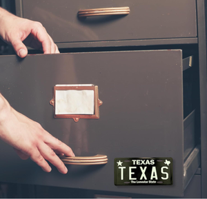 Aimant de plaque d'immatriculation Texas, mini décoration magnétique pour réfrigérateur ou bureau, aimants de réfrigérateur de 1.75 par 3.5 pouces - Product Image 3