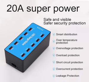 Base de Carga Inteligente de 100W con 10 Puertos USB para Teléfonos Móviles, Estación de Carga Rápida con Organizador para Múltiples Dispositivos - Product Image 5