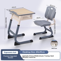Bureaux et chaises d'étudiant en bois minimalistes modernes pour les écoles, les écoles primaires, les écoles secondaires, les centres de tutorat - Hauteur réglable