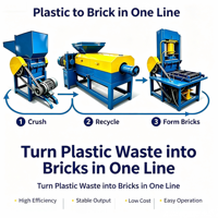 Ligne de production automatique de briques en plastique, machine de formage de blocs en poudre de plastique et de ciment pour les usines de matériaux de construction